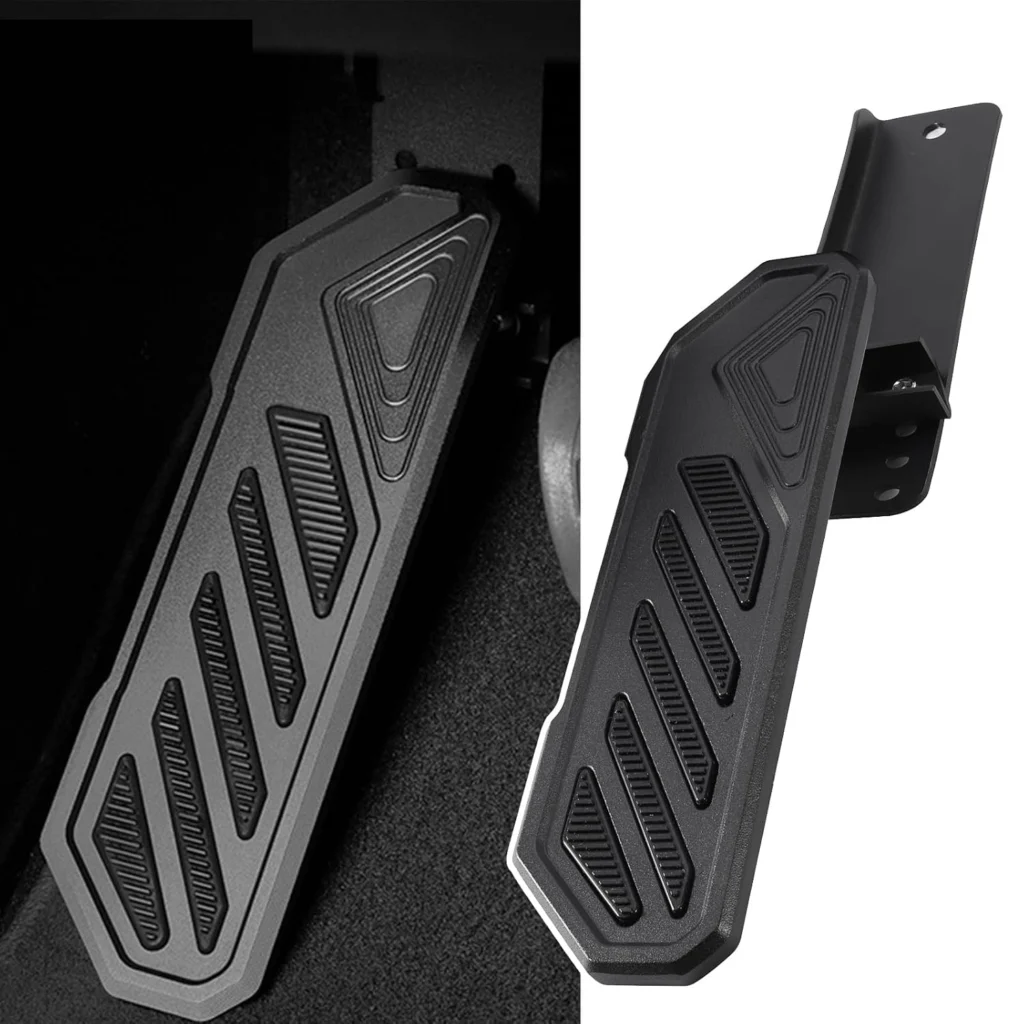 Black adjustable aluminum dead pedal foot rest for Wrangler JL JLU and Gladiator JT